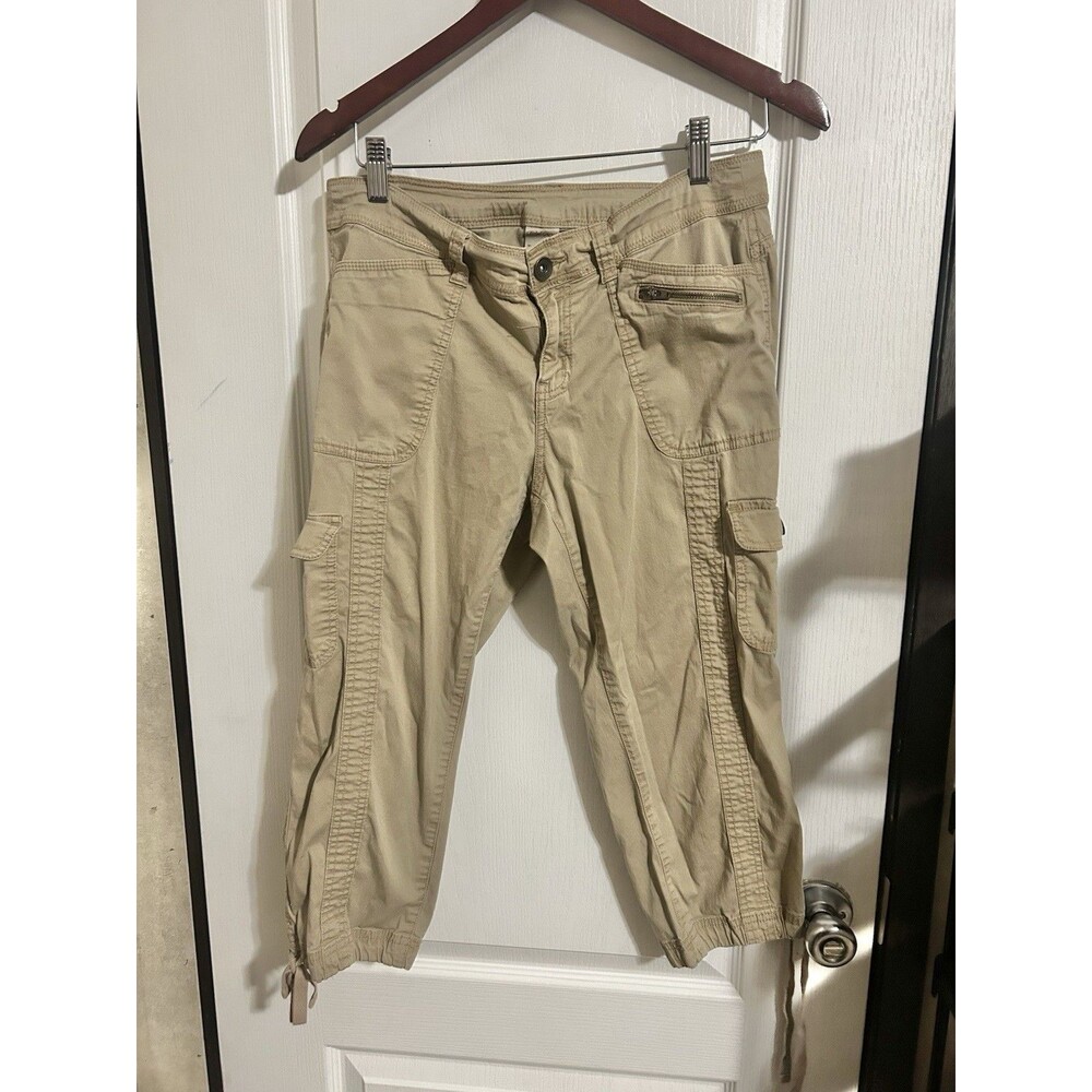 Vintage Faded Glory Cargo Capri Pants Size 10 Womens Khaki 90s Y2K Style
